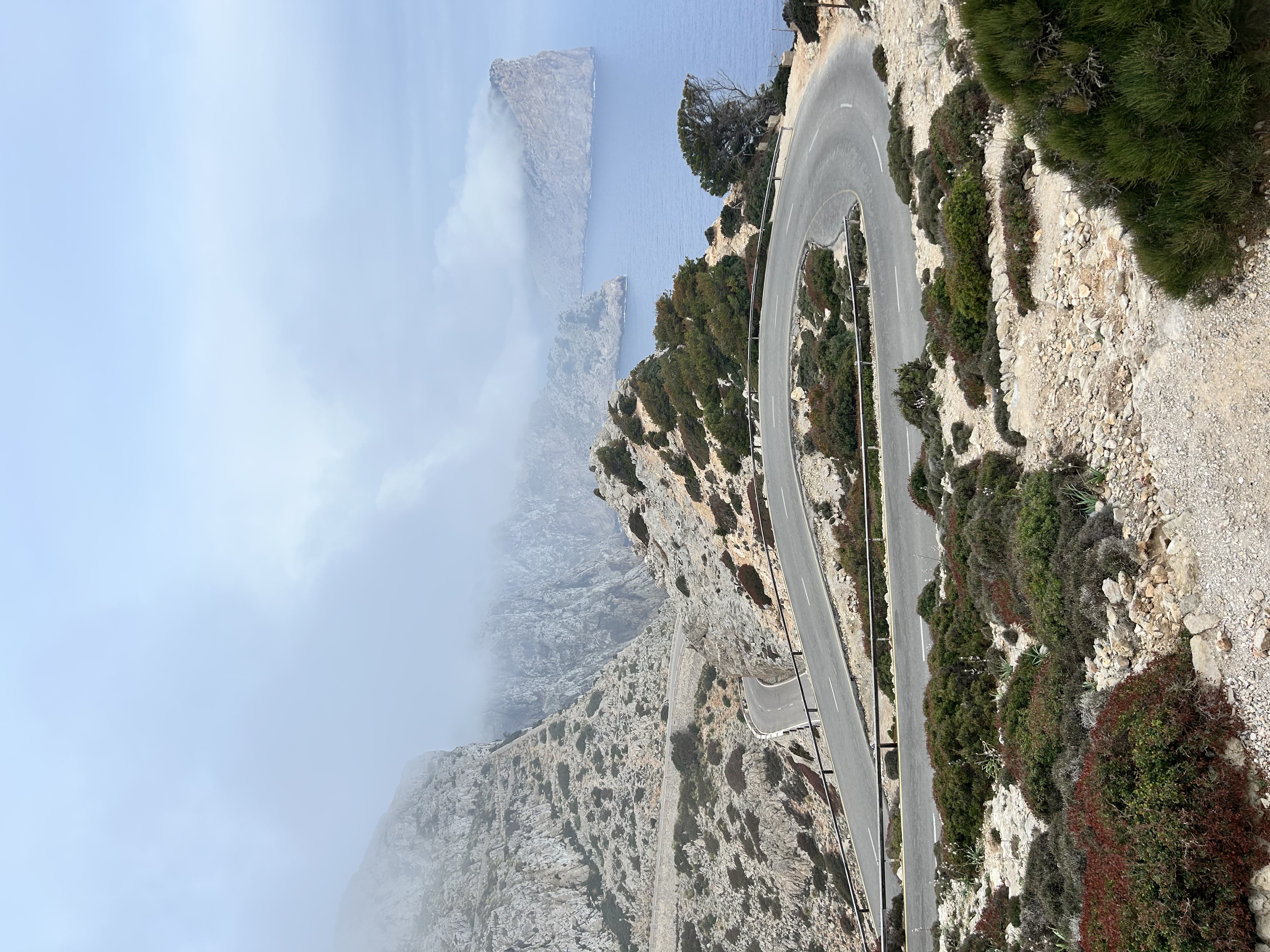 Open road through the mountains
